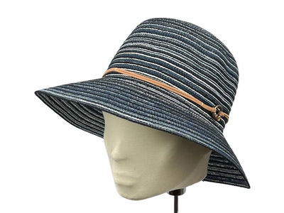 Multicolor Glocke Stripe Breiter Rand Hellblau - Hut - online.at